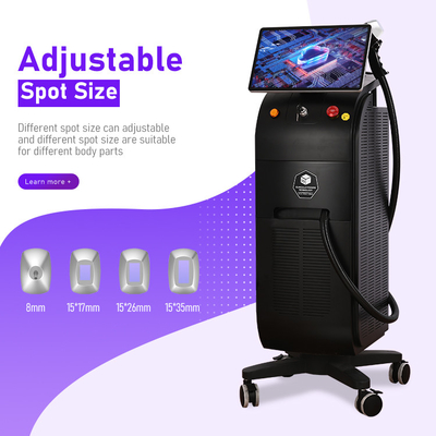 Machine d' épilation au laser à diodes 3 ondes échangeable en spots glace Titane épilation
