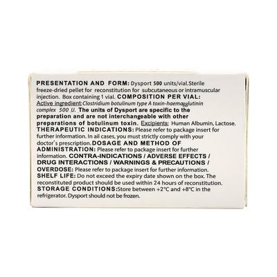 Toxine botulique Dysport Dysport 500u Poudre blanche Dysport btx Botox