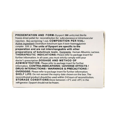 Dysport 500u Toxine botulique soins de la peau élimination des rides injection de