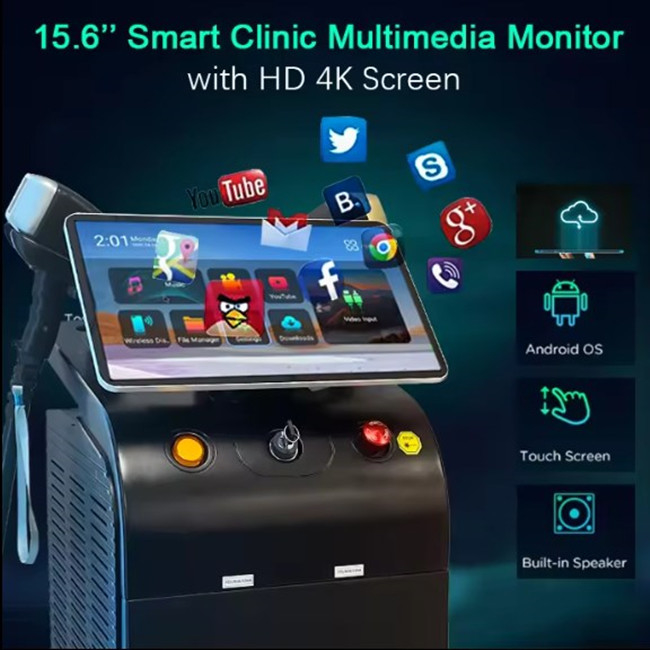 Laser d'épilation permanente Ultra-mince écran 4K 808nm Diode Laser d'épilation au laser de titane