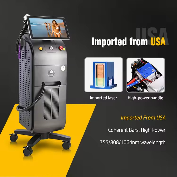 Machine d'épilation au laser de 12x26 mm avec capteur de contact avec la peau