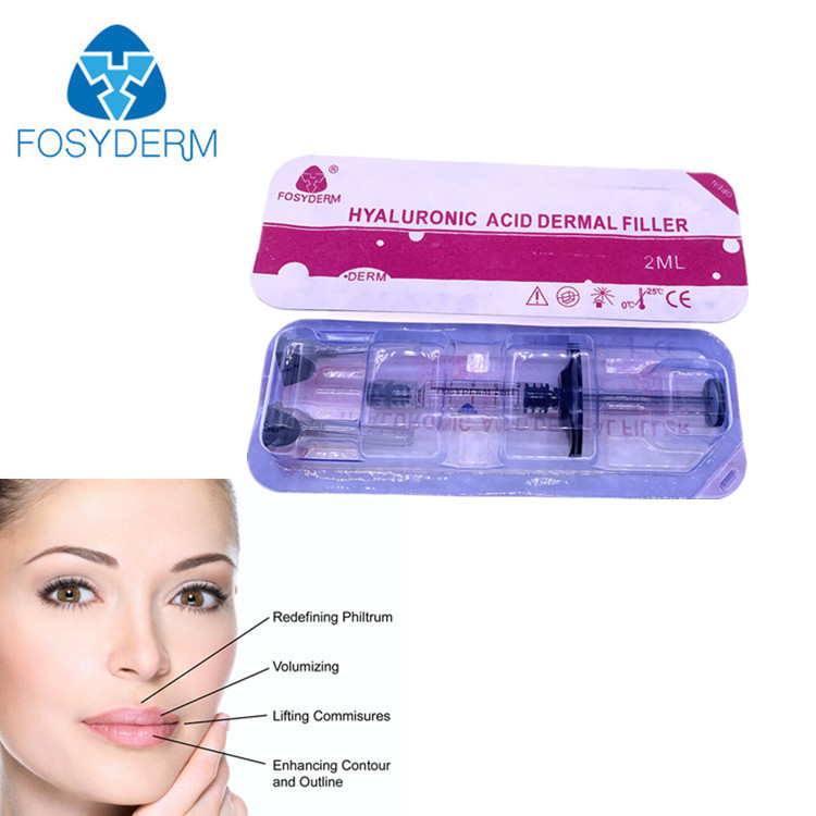 plénitude des lèvres 2ml en injectant le remplisseur cutané d'acide hyaluronique de Fosyderm